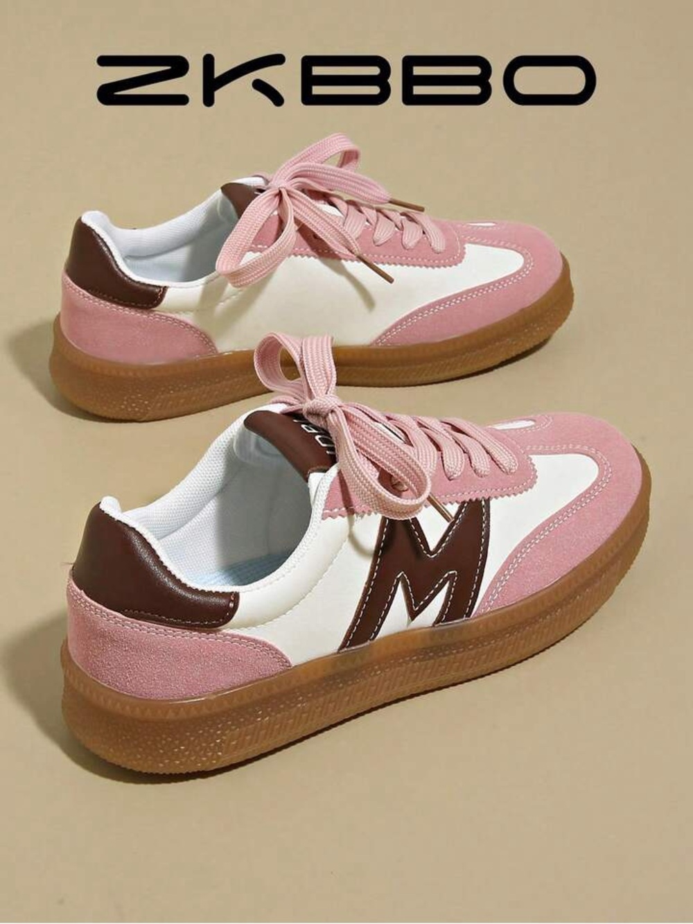Pink & Brown Women’s Casual Sneakers